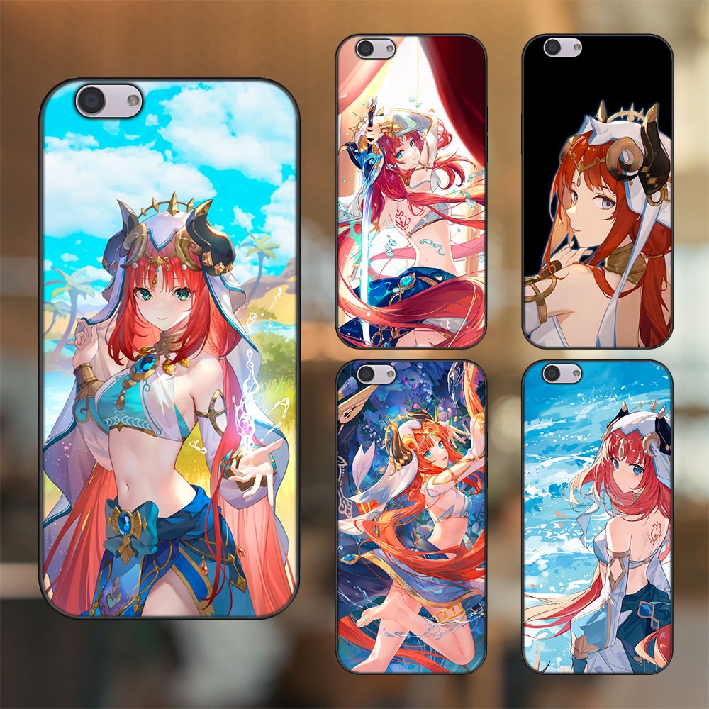 Ốp lưng Oppo F1s, F3, F3 Plus viền đen in hình Nilou Genshin Impact