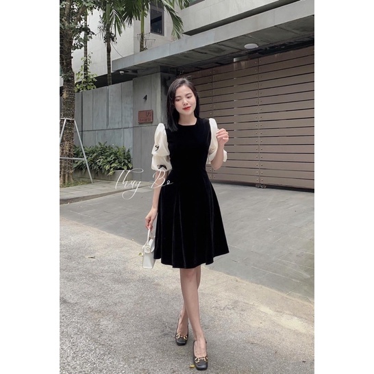 đầm nhung thiết kế v55