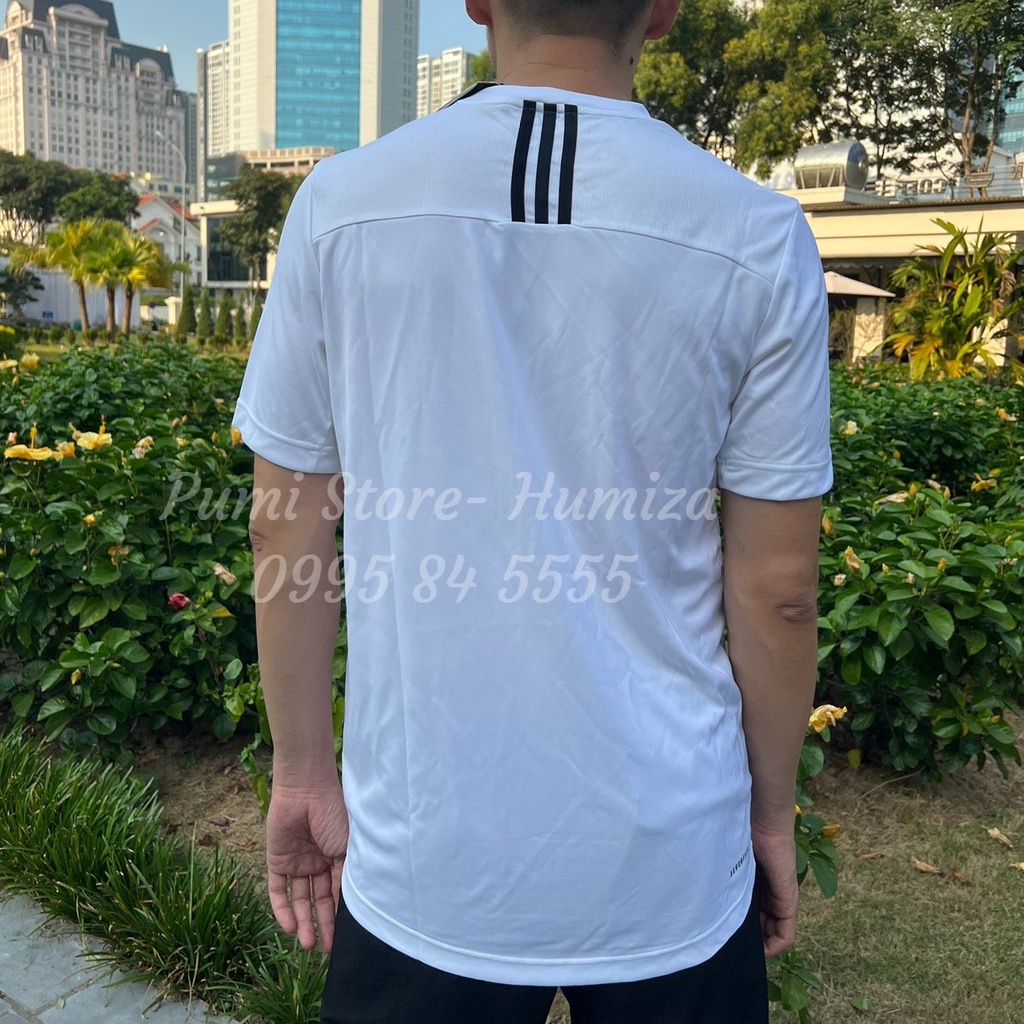 Áo Adidas ngắn tay nam Men's Primeblue Designed 2 Move 3-Stripes Tee, Màu Trắng GM2135