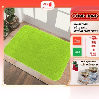 Thảm chùi chân cao cấp, thảm lau chân chống trượt nhà tắm siêu thấm len xốp mịn 80x50cm