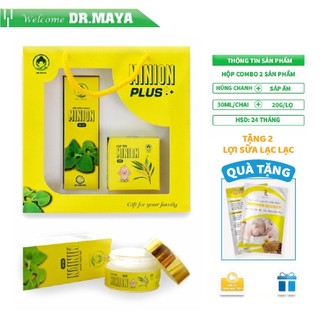 Bộ dầu húng chanh minion plus dr.maya 50ml + sáp ấm minion plus