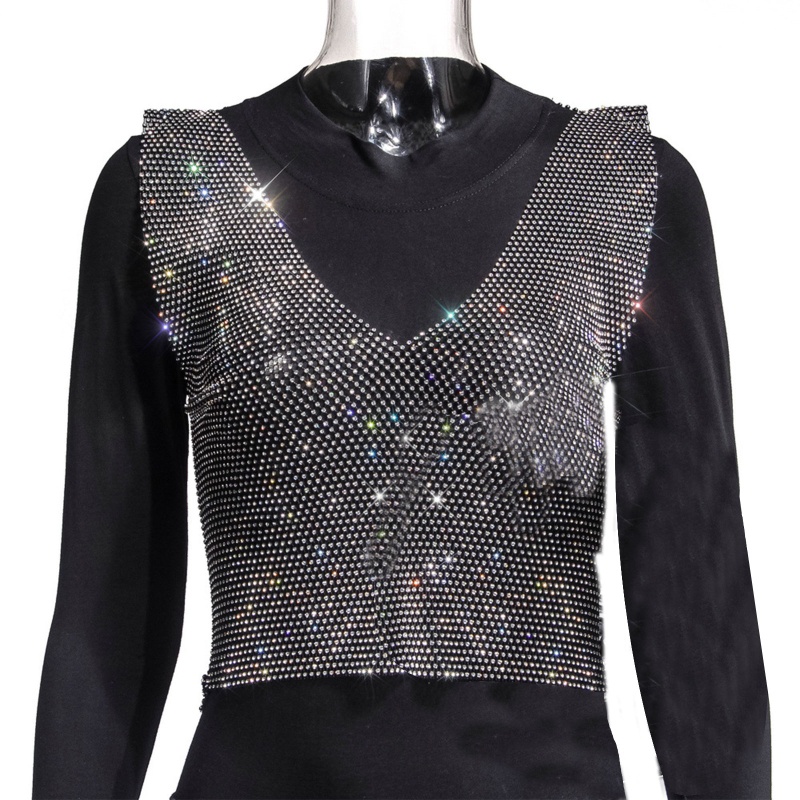 Brroa Phụ Kiện Dây Đeo Cơ Thể Dạng Chuỗi Lưới Rỗng Đính Đá Trang Sức Cho Bikini Dự Tiệc