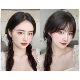 Tóc mái thưa dệt bằng tóc thật móc tay 100% ,  có thể dùng nhiệt