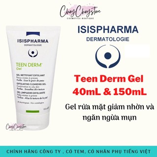 [TEM CTY] Sữa rửa mặt ISIS Pharma Teen Derm Gel 40ml & 150mL - Gel rửa mặt giảm nhờn và ngăn ngừa mụn