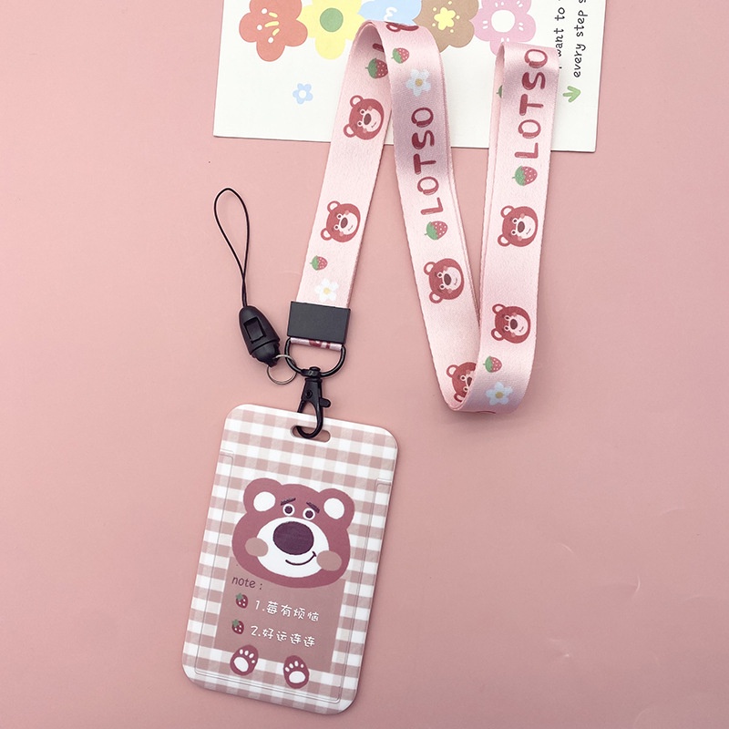 Hộp Đựng Thẻ Xe Buýt Kèm Búp Bê Và Dây Đeo Họa Tiết Chuột Minnie Hoạt Hình Dễ Thương