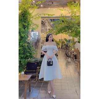 ĐẦM MIDI TRỄ VAI RỚT
