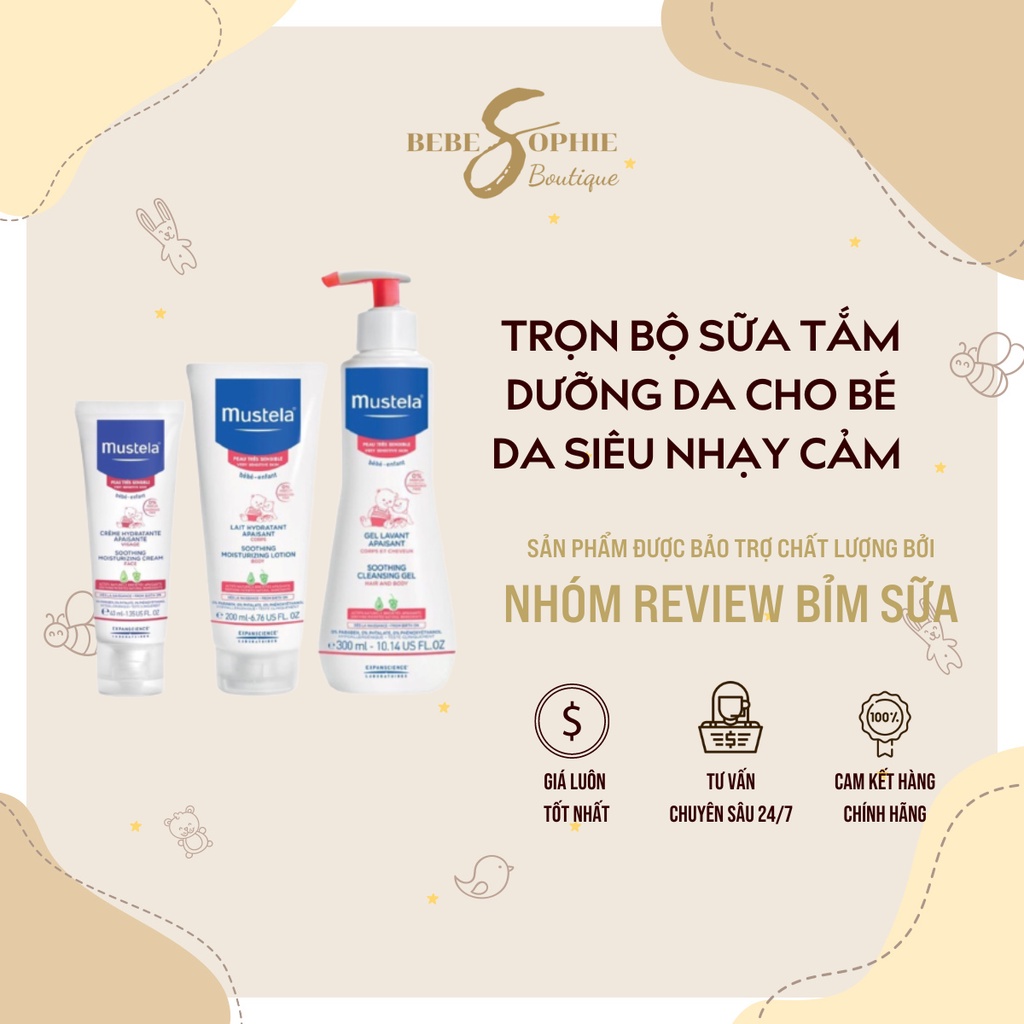 [Chính Hãng] Trọn bộ sản phẩm chăm sóc cho bé da siêu nhạy cảm Mustela