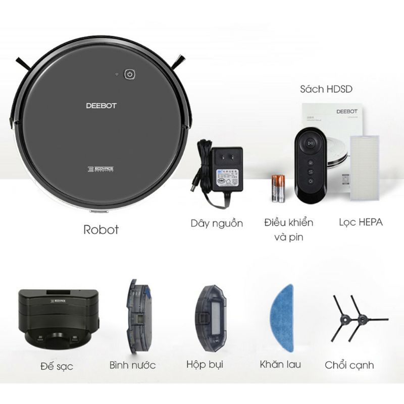 ROBOT HÚT BỤI LAU NHÀ THÔNG MINH ECOVACS DEEBOT DJ35 / DJ65/ N5S GO / DD37 /DV35 / DL33 MAX / U2 HÀNG TRƯNG BÀY