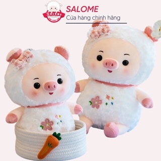 Gấu bông heo lông cừu trắng cute salome tp hcm - ảnh sản phẩm 1