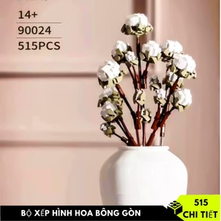 Bộ lego hoa bông gòn flowers kapok 515 chi tiết