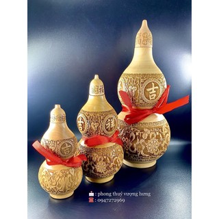 Hồ Lô Gỗ Đào Bát Bảo Cát Tường chiêu tài, hút lộc, bình an, hạnh phúc