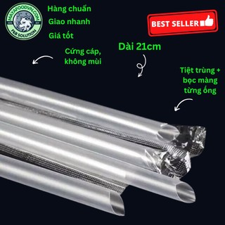 Ống hút bọc màng tiệt trùng từng ống, ống hút cafe trà sữa sinh tố cao cấp - bịch 500g