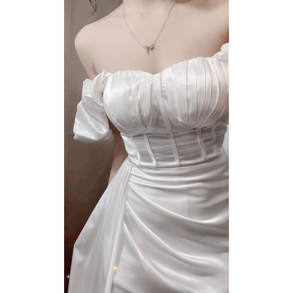 ĐẦM PHI CORSET EO CHIẾC ĐẦM XẺ SIÊU ĐỈNH CHO NÀNG THAM DỰ TIỆC CƯỚI, SINH NHẬT HAY CÁC BUỔI PROM CÙNG BẠN BÈ Ạ UP