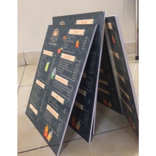 Menu Cầm Tay cán Formex dày 5mm_in 2 mặt_Miễn Phí Thiết Kế