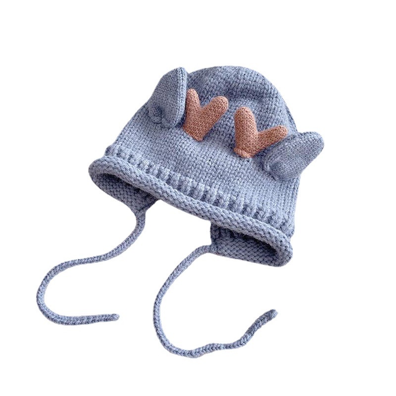 Mũ Len Cotton Dệt Kim Bảo Vệ Tai Thời Trang Thu Đông Cho Bé