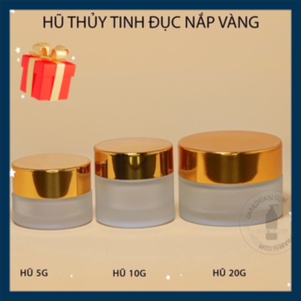HỦ THỦY TINH 10G NẮP VÀNG