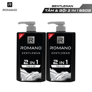 Tắm gội 2 trong 1 Romano Vision/Gentleman/Passion/ Attitude 2in1 650g/chai - 3 Mùi hương có sẵn