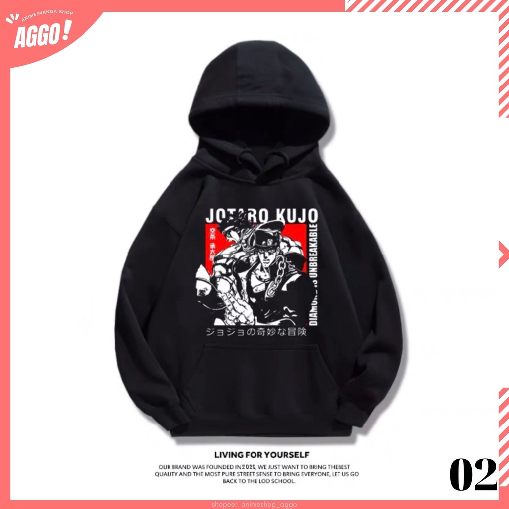 Áo Hoodie Nỉ Anime Jojo Bizarre Adventure, Áo Nỉ Dày Dặn Phong Cách Trẻ Trung Năng Động Form Rộng Nam Nữ Đủ Size