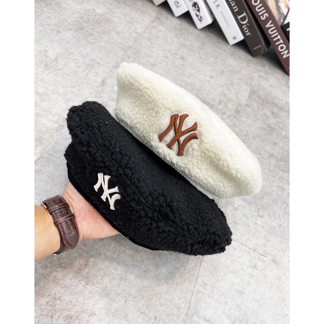 Mũ MLB LÔNG BUKET Trắng unisex N/Y Fleece cap, Nón thời trang cá tính, Mũ thời trang