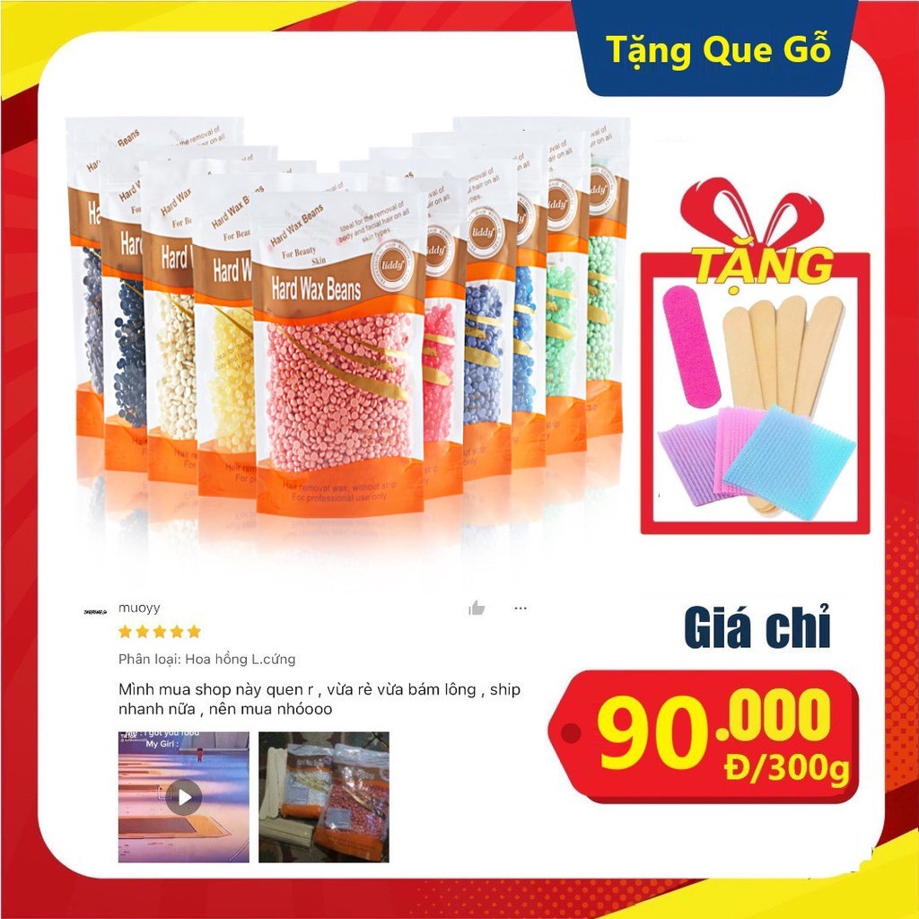 Sáp tẩy lông đậu Hard wax beans Liddy Chính hãng Dành cho lông cứng