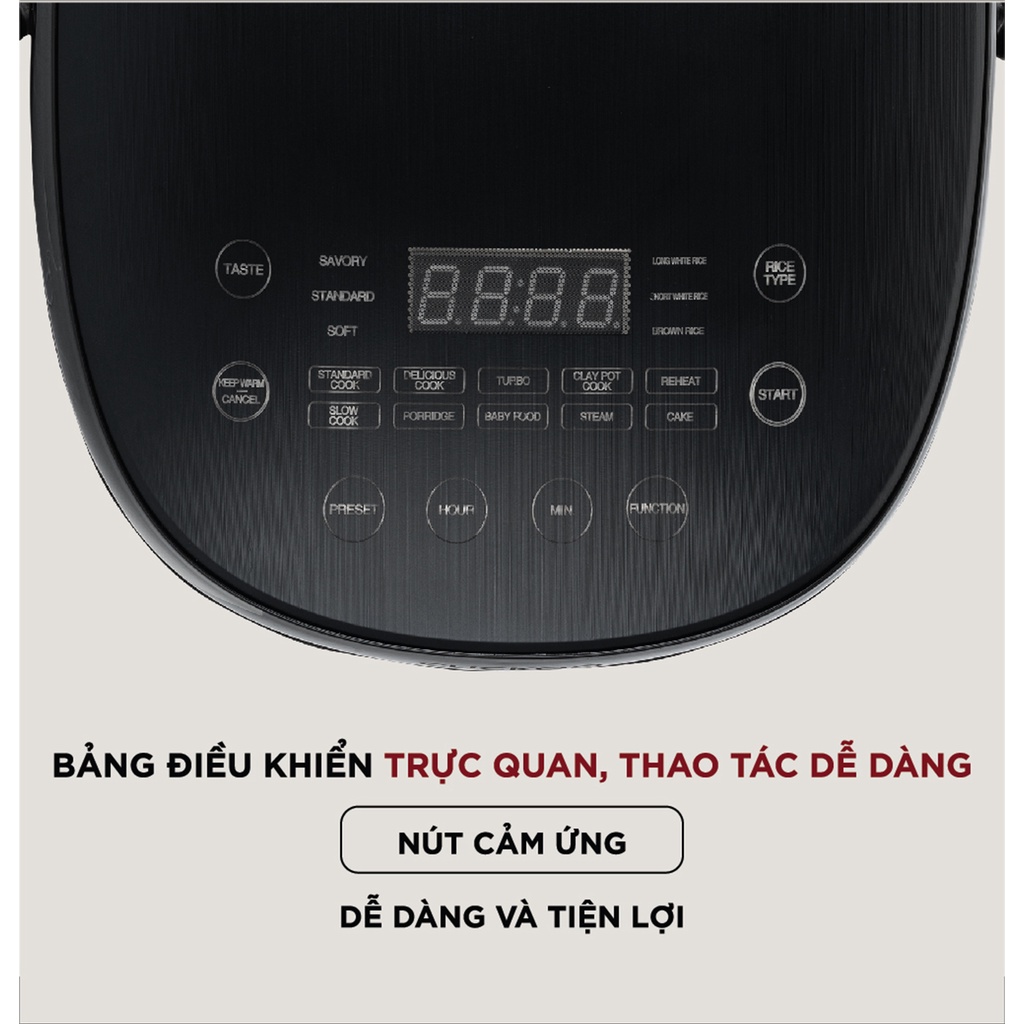 Nồi cơm điện tử Cuckoo 1.08L CR-0690F màu Đen nhiều chế độ nấu - Bảo hành 2 năm- Hàng chính hãng Cuckoovina