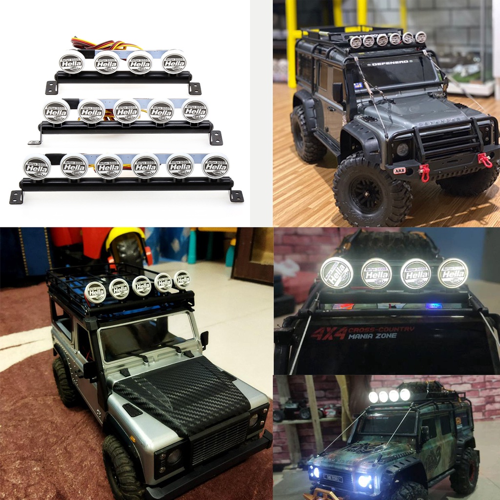 Đèn Led Hình Tròn / Vuông Điều Khiển Từ Xa Gắn Nóc Xe Hơi Điều Khiển Từ Xa Cho 1 / 10 Rc Crawler Capra Axial Scx10 Traxxas Trx6 Trx4 Rgt Rc4wd