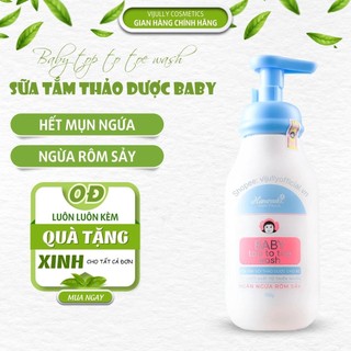 Sữa tắm gội thảo dược toàn thân cho bé Hanayuki chính hãng, ngăn ngừa mụn, hết rôm sẩy, hăm tã, kháng khuẩn, dưỡng ẩm da