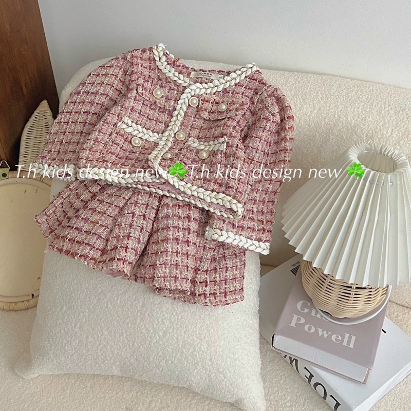 Set váy dạ chân váy có quần lót bên trong cho bé gái