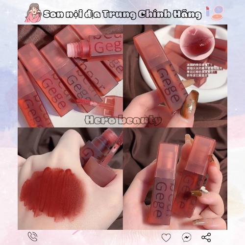 Son Gege Bear nhung lì mềm mịn môi Cao Cấp