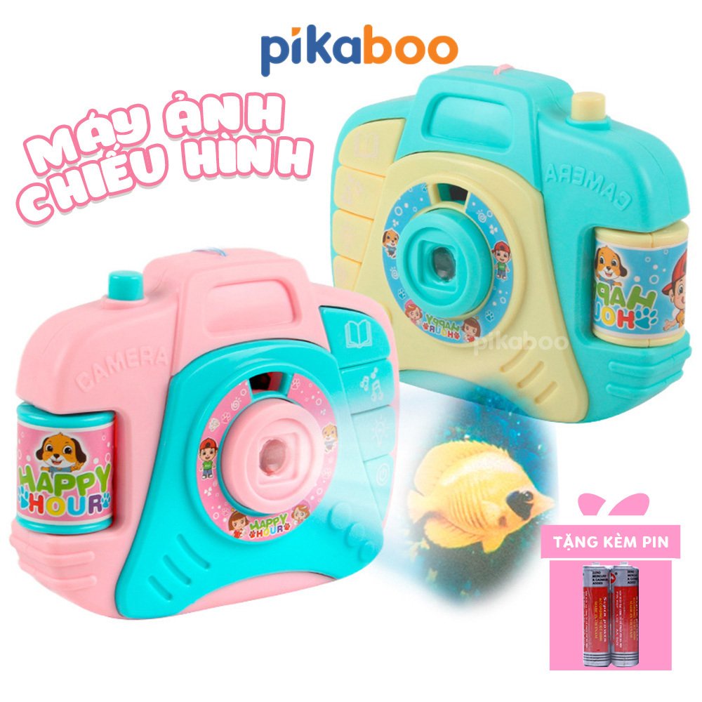 Đồ chơi máy ảnh chiếu hình cao cấp Pikaboo kết hợp âm nhạc hấp dẫn chất liệu nhựa an toàn cho các bé từ 3 tuổi trở lên