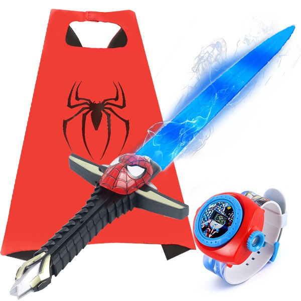 Áo siêu nhân spider man bé trai - bộ đồ chơi áo choàng kiếm khiên găng tay spiderman nhí- người nhện dơi captain bat-man