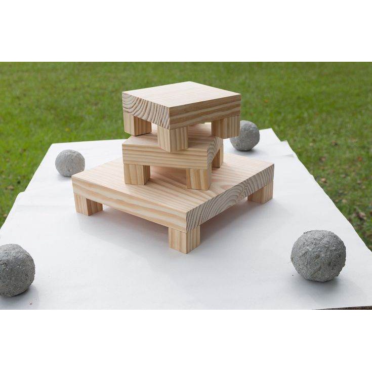 Đế lót chậu cây có chân mini để bàn, bằng gỗ, làm đế trang trí