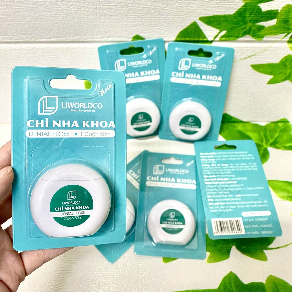 Chỉ nha khoa chăm sóc răng miệng LIWORLDCO dài 50m/ cuộn