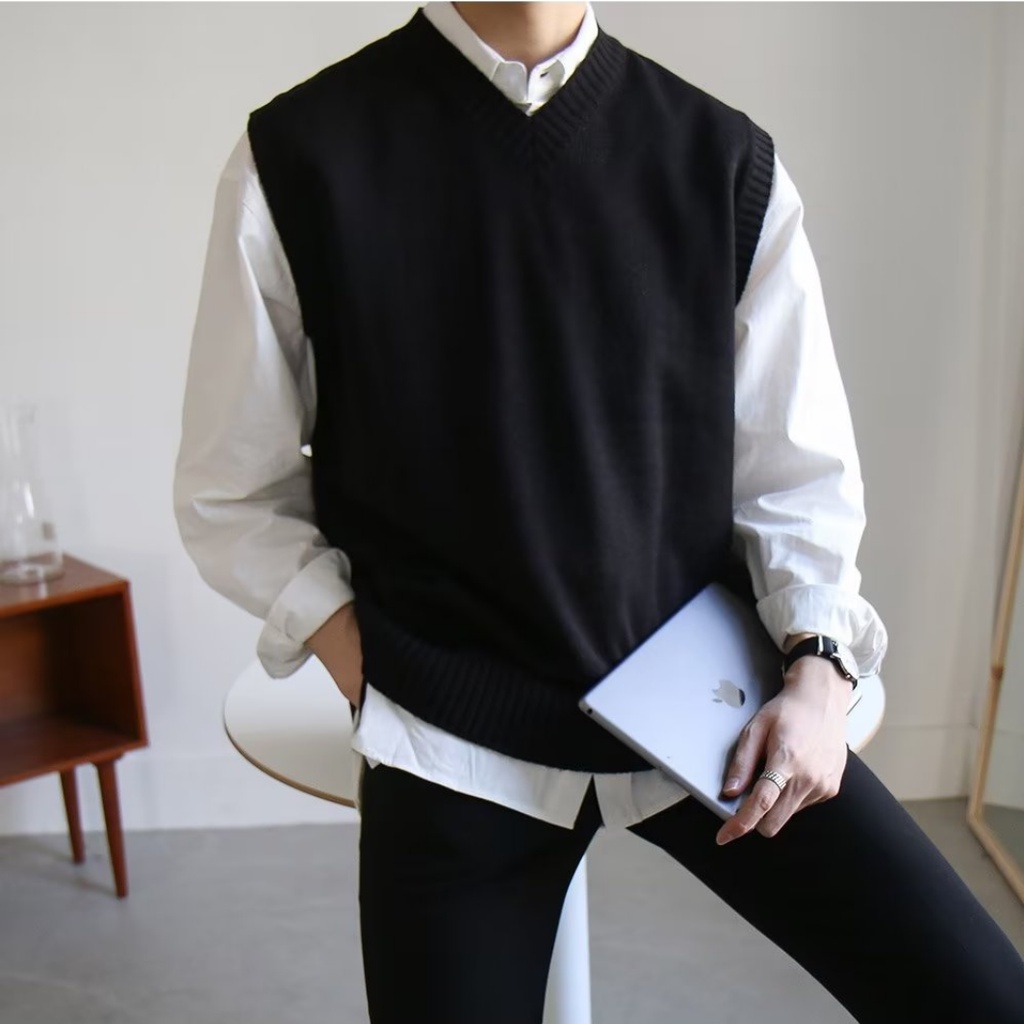Áo Khoác Sweater Dệt Kim Sát Nách Kiểu Hàn Quốc Thời Trang Xuân Thu 2022 Cho Nam