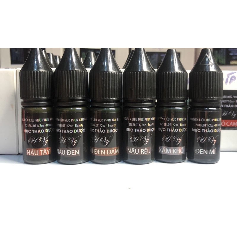 💫⭐️🌺 Mực phun nâu đen đậm 10ml VIP 💫🌺⭐️