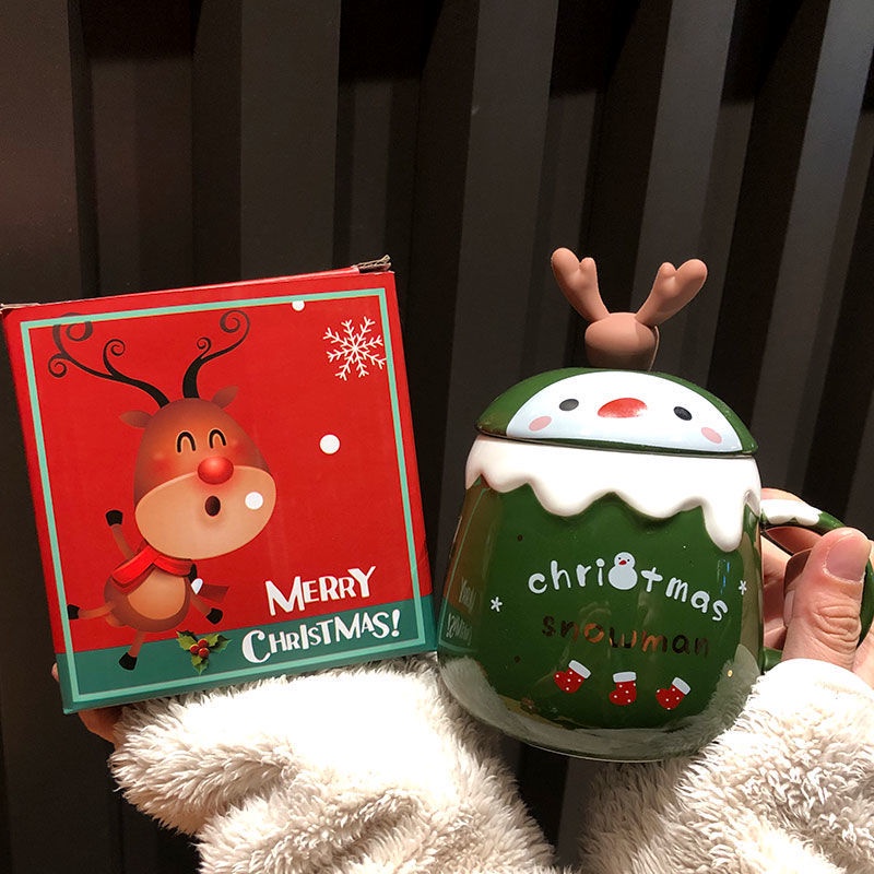 Cốc Sứ Uống Cà Phê In Hình Ông Già Noel Hoạt Hình