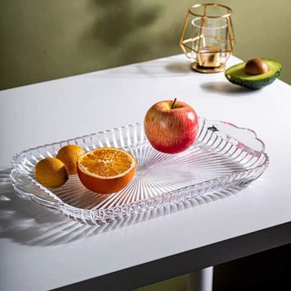 Khay/ đĩa thủy tinh hình chữ nhật, thủy tinh cao cấp dày nặng, kt: 25x40