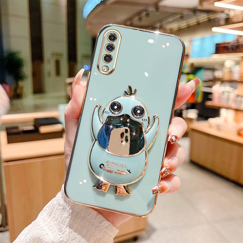 Ốp Điện Thoại Có Giá Đỡ Hình Chú Vịt Hoạt Hình 6D Cho Samsung Galaxy A70 A70S A50 A50S A30S A30 A20 A10
