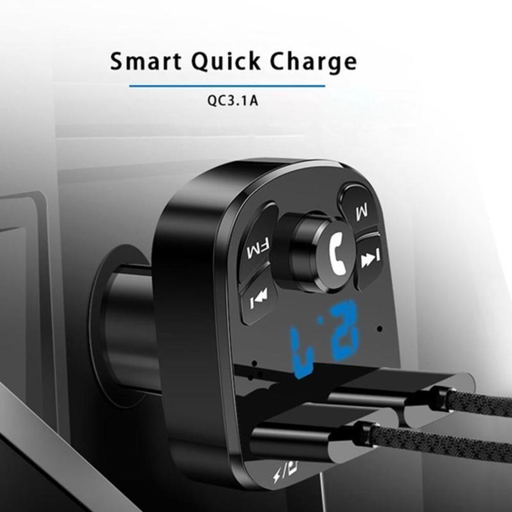 Tẩu Sạc Hai Cổng USB Bluetooth 5.0 Kiêm Máy Nghe Nhạc MP3 FM Rảnh Tay Không Dây Cho Xe Hơi MP3 | BigBuy360 - bigbuy360.vn