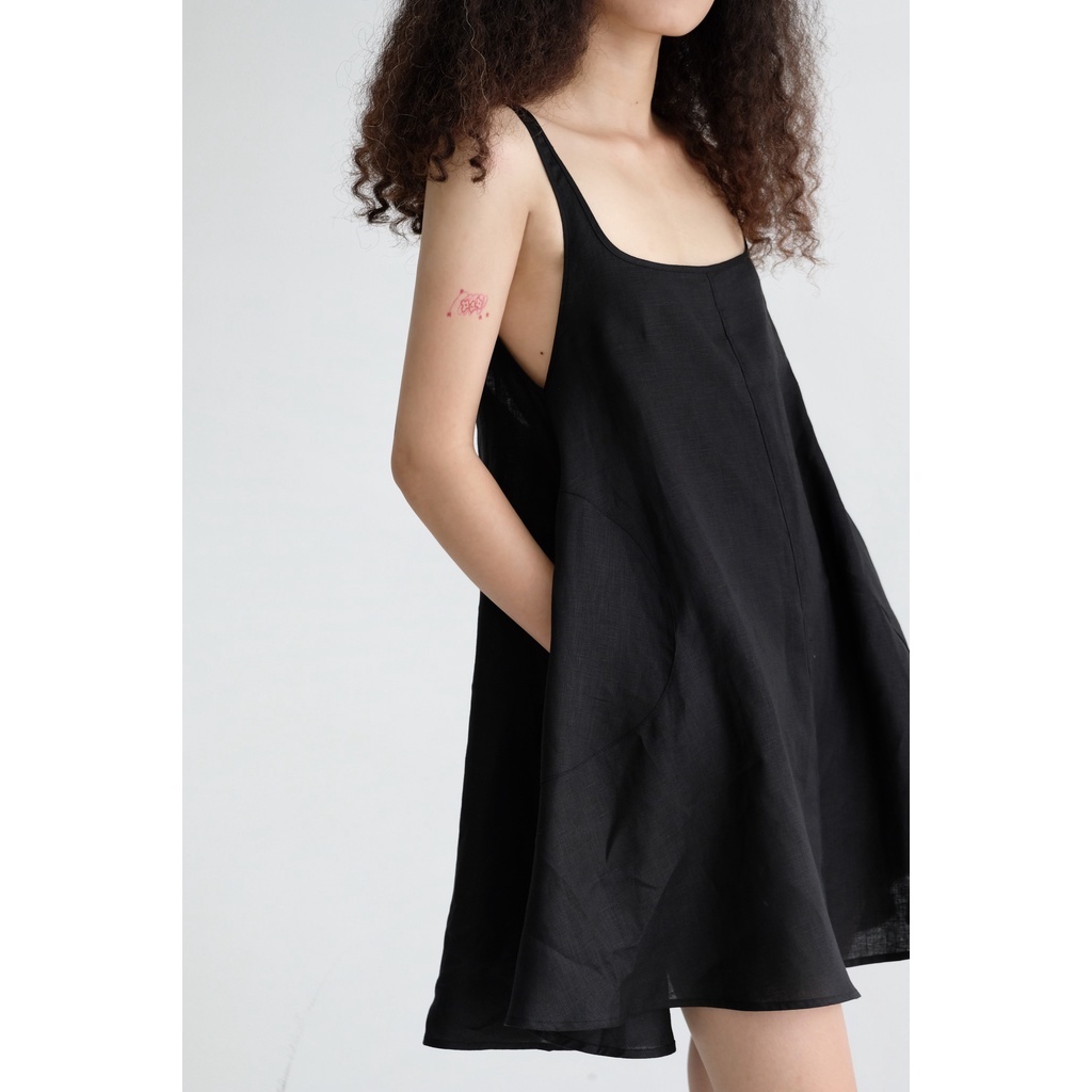/ou'ba:d/ - ĐẦM VÁY ĐEN form suông basic nữ thiết kế, chất vải linen mềm mại S/M