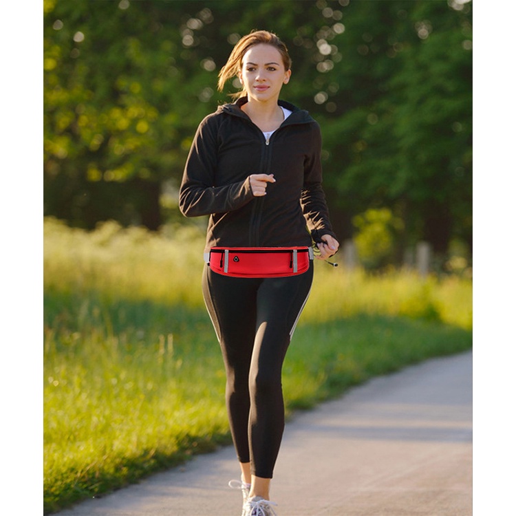 Túi Đeo Hông Chạy Bộ Nam Nữ Nhỏ Gọn Nhiều Ngăn Vải Chống Nước, Túi Đeo Bụng Đa Năng