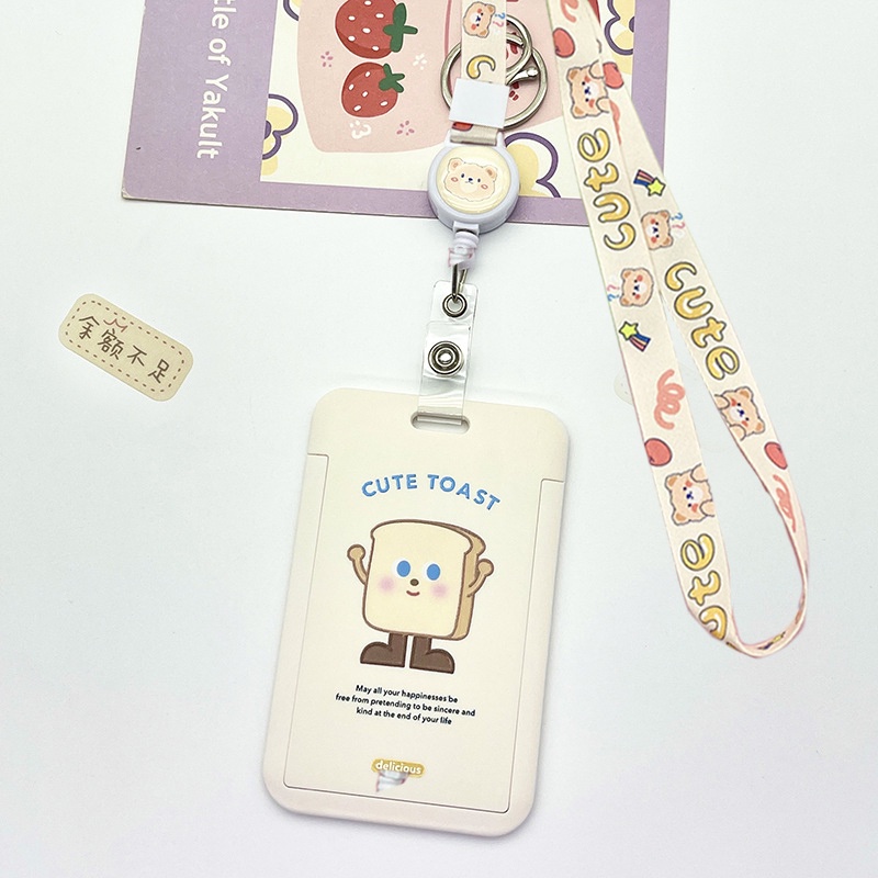 Ví Đựng Thẻ ID / Thẻ Ngân Hàng / Xe Bus Hình Chú Chó Hoạt Hình Có Dây Đeo Cổ Dễ Thương