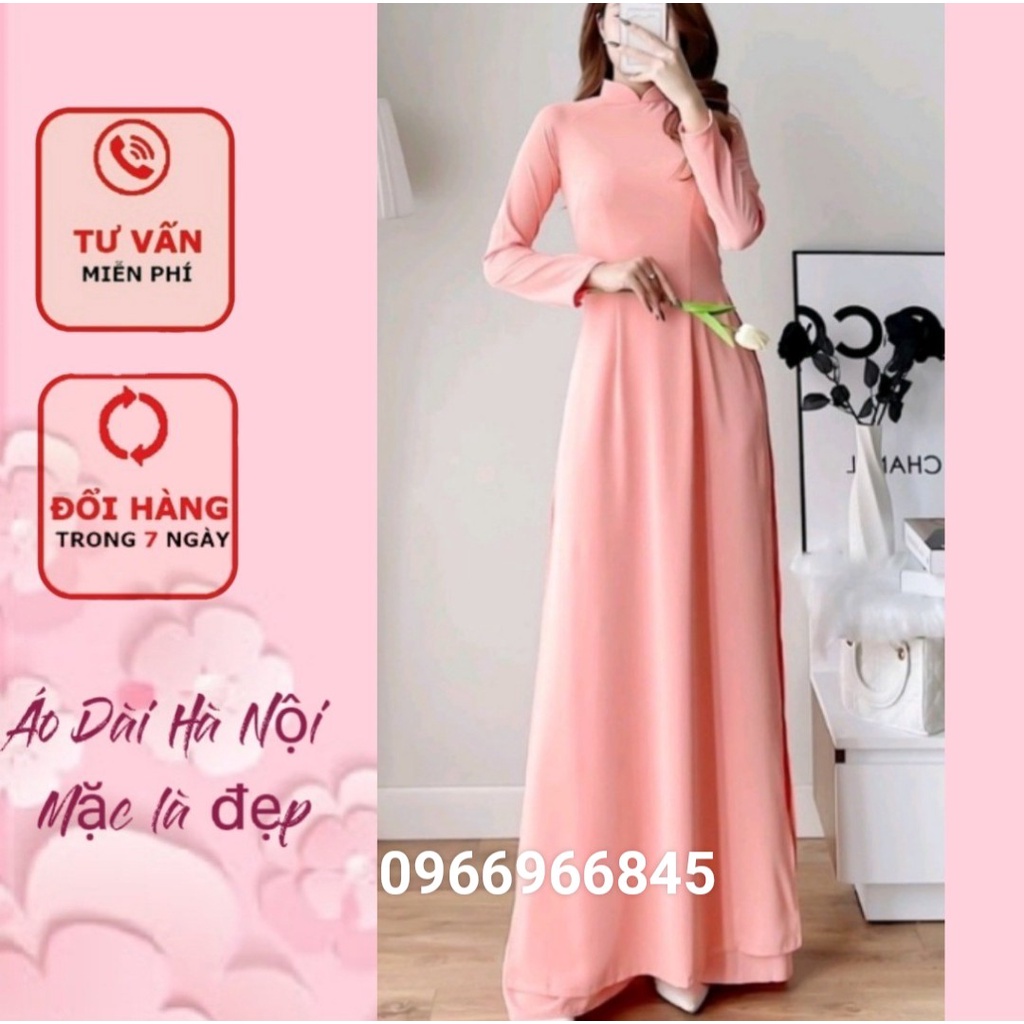 Áo dài trơn màu hồng dâu ngọt ngào - Áo Dài Hà Nội