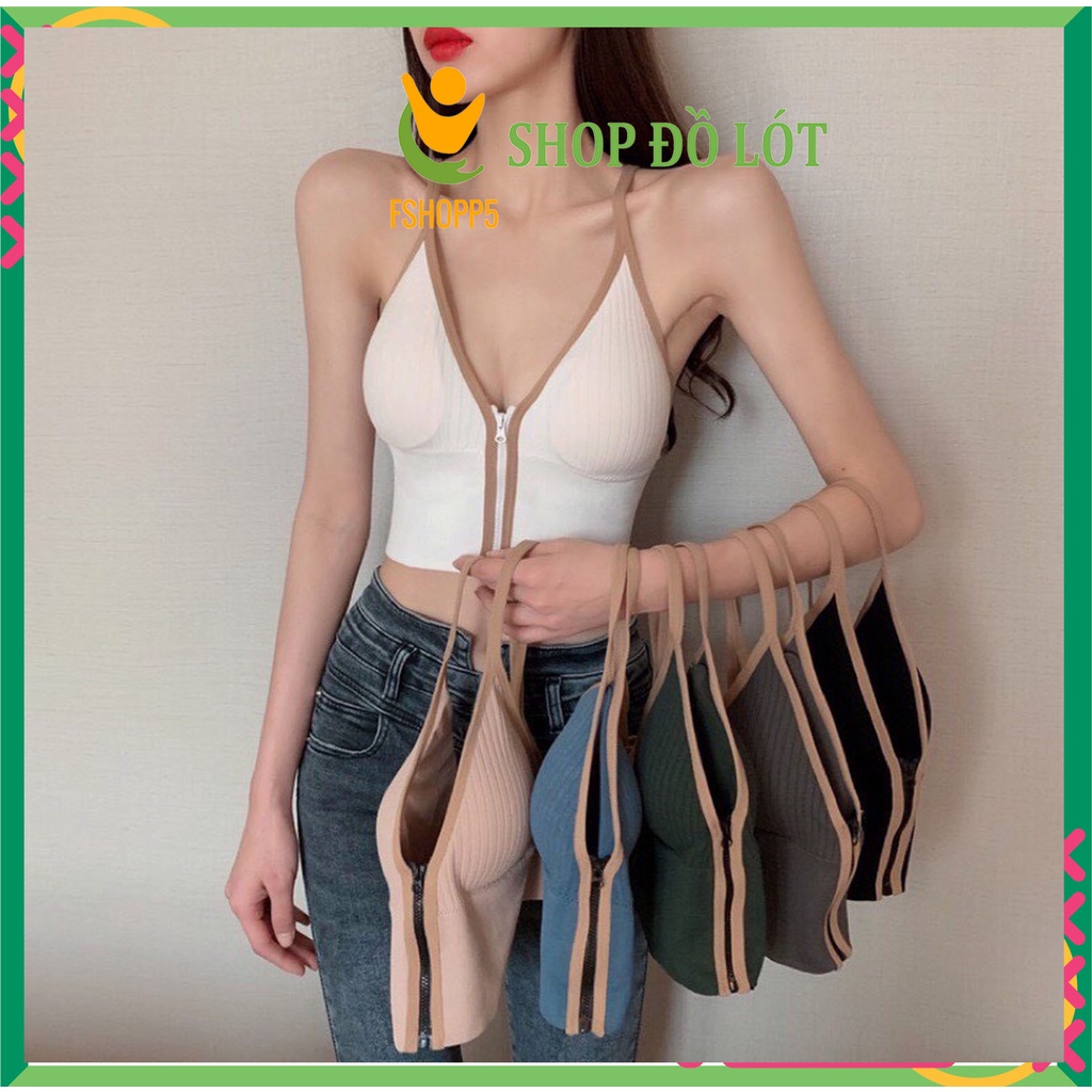 Bra thể thao len tăm Cotton sexy dáng Croptop có đệm mỏng nhiều màu đẹp BRA06