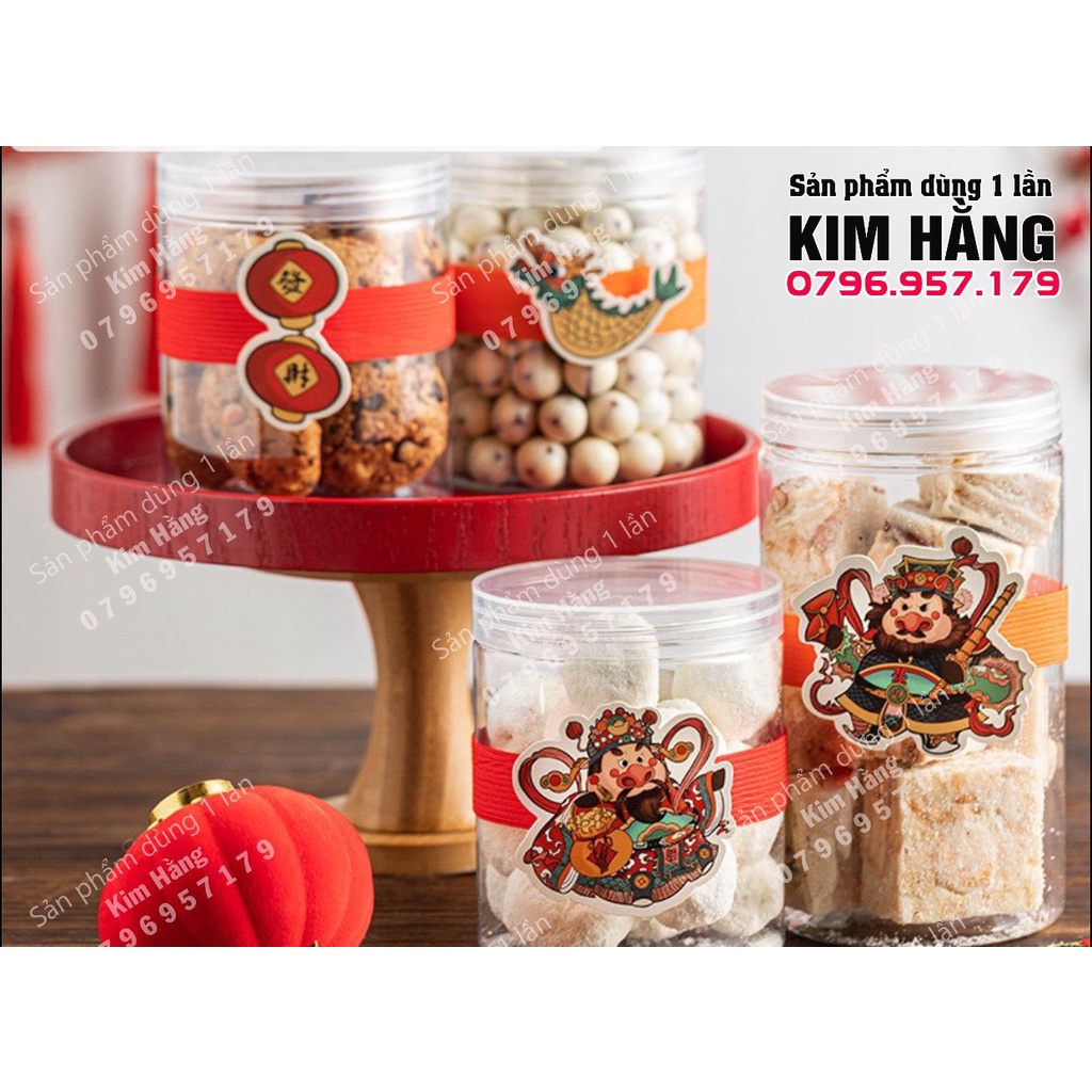 Set 10 hủ nhựa pet nắp nhựa đựng bánh - kẹo - mứt - hạt sấy khô ,.....