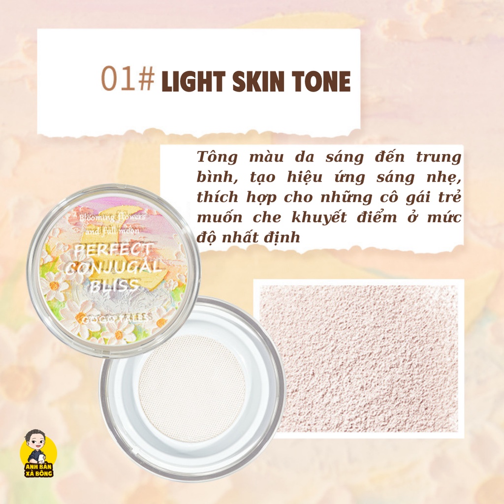 Phấn Phủ Kiềm Dầu GOGO TALES Flower Joy Tender Face Loose Powder GT328
