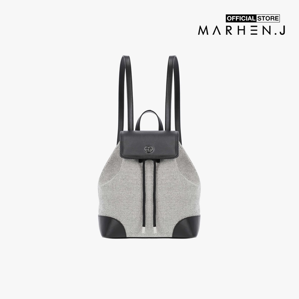 Marhen.J - Balo nữ dây rút chữ nhật nắp gập Noble MJ22CNOBLE-BK