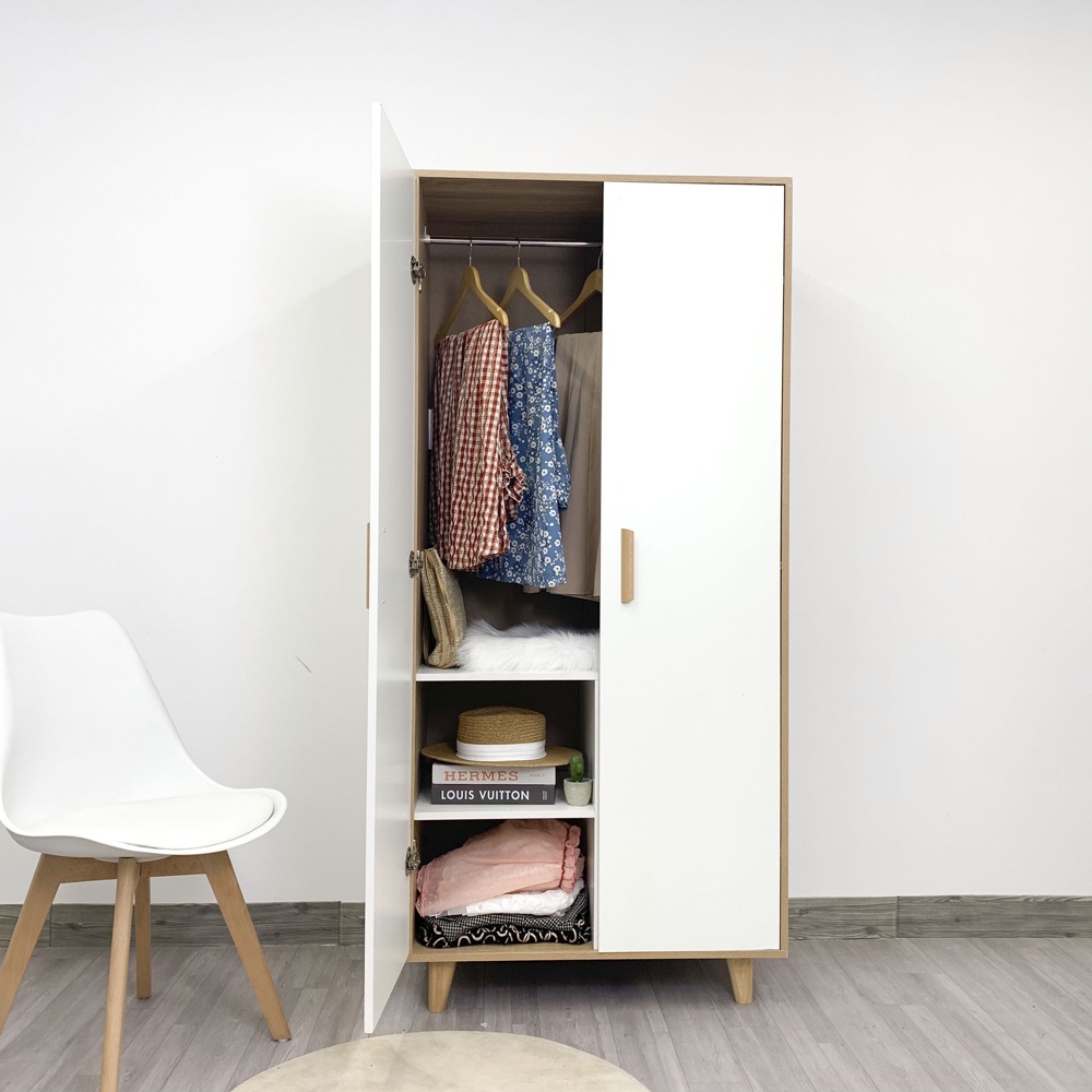 XẢ HÀNG - FREE SHIPPING Tủ quần áo cá nhân nhiều ngăn làm bằng gỗ công nghiệp cao cấp thương hiệu IGEA