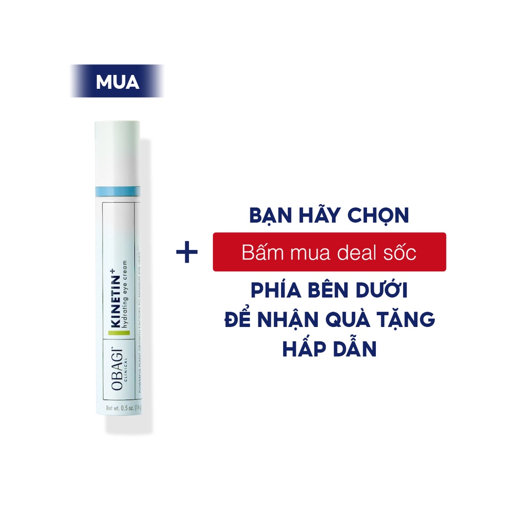 [Mã COSLUX08 giảm 120K đơn 1500K] Kem dưỡng chống nhăn vùng mắt OBAGI CLINICAL Kinetin+ Hydrating Eye Cream 14g