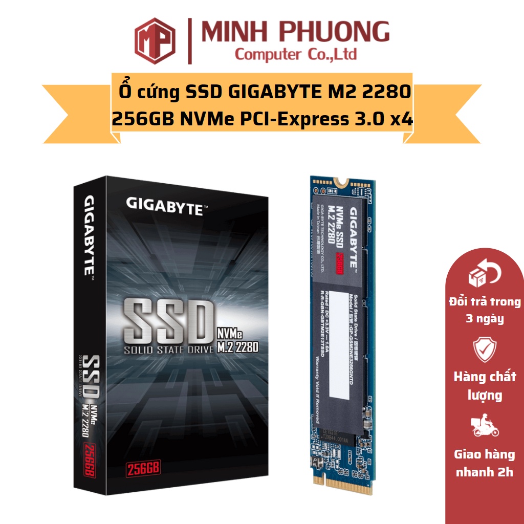 Ổ cứng SSD GIGABYTE M2 2280 256GB NVMe PCI-Express 3.0 x4